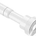 Spring Curtain Rod 33 to 56 Inch Adjustable White Curtain Rod No Drilling Non-Slip Expandable Tension Rod for Window, Doorway, Closet, Door, Wardrobe