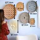 KushimHome Wall Basket Decor Set - 18" to 9" Hanging Boho Art, Bamboo Seagrass Rattan Woven Baskets, 17.7x1, 16"x1, 15"x2, 11"x1, 9"x1