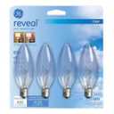 GE Reveal Light Bulb Soft White 60 W 455 Lumen E12 Candelabra Base 8 Bulbs, 2 Pcs