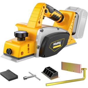 15000 RPM Cordless Handheld Planer Compatible with DeWalt 20V Battery 3-1/4 Inch Electric Planer - Power Hand Wood Planer for Woodworking, Carpentry, and Home DIY (No Battery) (Yellow)