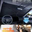 Zanch Windshield Sun Shade Umbrella for Tesla Model Y/3 (Including Juniper) 2000-2026 [Interior Protection, Up to 75℉ Cooler] Custom-Fit, No Sagging, No Gaps, Foldable Front Sunshade Umbrella