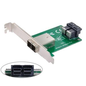 Chenyang Mini SAS 2 SFF-8644 to 2 SFF-8643 HD Data Server Converter Adapter with Bracket