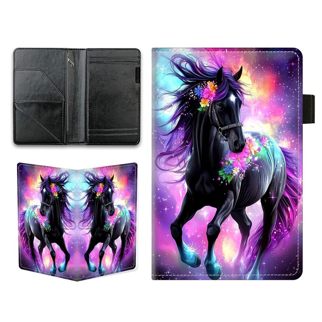 Cosmic Horse Server Books for Waitress, Zipper Pocket | Durable PU Leather Waiter Book Organizer with Pen Holder, Cash Pocket and Order Pad Holder, Slim Design Fits Server Aprons