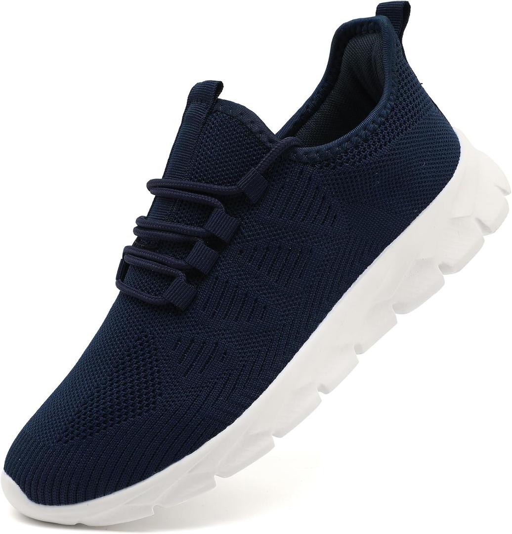 Womens Tennis Running Shoes Walking Comfortable Slip On Breathable Non Slip Athletic Gym Workout Cross Training Fashion Sneakers,Blue Women Size 8