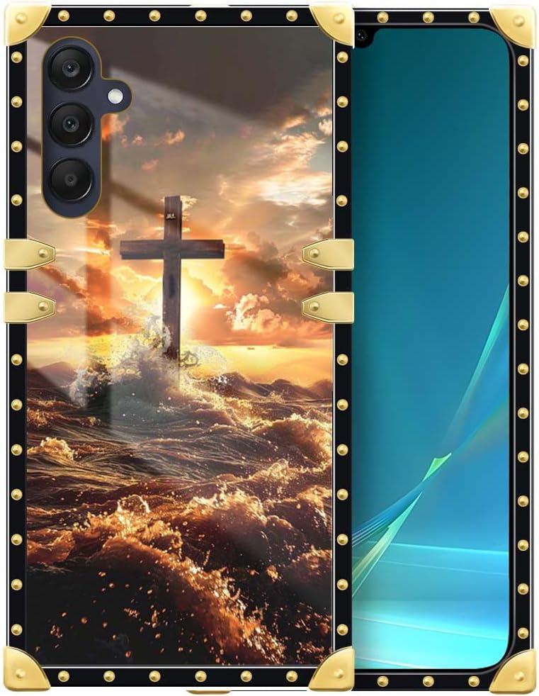 Compatible with Samsung Galaxy A25 5G Case,Dusk Cross for Women Girls Exquisite Patterns Soft TPU Shockproof Protective Phone Case for Samsung Galaxy A25 5G