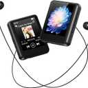 64GB MP3 Player with Bluetooth, Full Touch Screen Portable Music MP3 Player Built-in HD Speaker, FM Radio, Voice Recorder, Mini Design Sports Music Player Support Expansion (128GB)