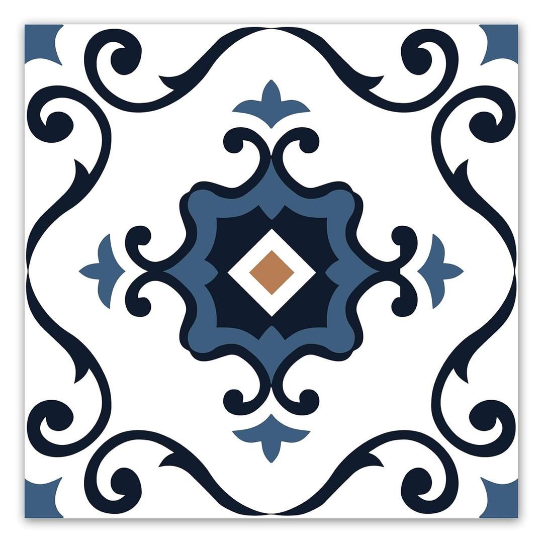 WOWSTAR 30-Pack Peel and Stick Floor Tiles, 12 x 12in Vinyl Flooring Tiles, Self-Adhesive Waterproof Flooring Planks for Kitchen, Dining Room, Bedrooms, 30 Sq. Ft - Blue Flower Texture