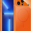 TOBOVON for iPhone 13 Pro Max Case with Camera Lens Protector, Compatible with MagSafe, Slim Matte Magnetic Shockproof Phone Cover for iPhone13 ProMax, Orange