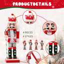 Candy Colored Christmas Nutcracker Ornaments Set - 5 Inch Wooden Nutcracker Soldiers with Hanging Ropes for Xmas Tree & Tabletop Decor, Holiday Party Festive Home Decoration