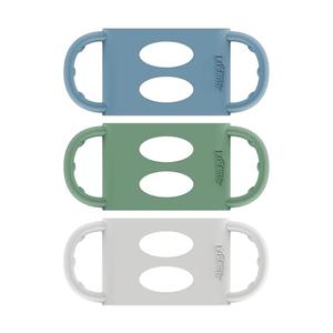 Dr. Brown’s Milestones 100% Silicone Baby Bottle Handles, Wide-Neck, Light Blue, Green, Gray, 5 Pack, 4m+