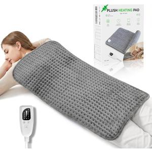 PREDOKS Heating Pad for Period Cramps Back Neck and Shoulders Pain Relief, 17”×33” Large Heated Pad with 4 Level Timing, 6 Level Heat Setting and Auto Shut Off, Gifts for Women, Men