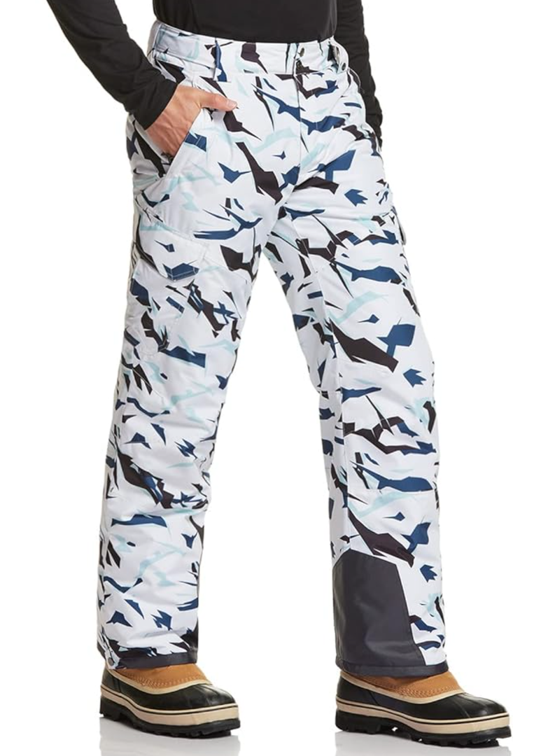 TSLA Men's Winter Snow Pants, Waterproof Insulated Ski Pants, Ripstop Windproof Snowboard Bottoms, Size M, Long