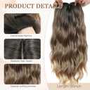 20" Wavy Hair Topper 6.5"x6.5" Base Size Hair Toppers for Women Synthetic Hairpieces for Women with Thinning hair Wavy Clip In (Gradual brown)