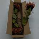 3Pcs Orange Artificial Fall Flowers Spider Mum Flower 28.3'' Long Stem Fake Chrysanthemum Flowers Leucospermum Cordifolium Arrangement Autumn Faux Pincushion Flowers for Office Bouquet Home Decor