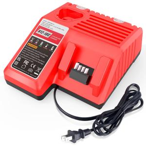 Replacement Rapid Charger for Milwaukee M12 and M18 Charger for 48-59-1812, M14 XC Lithium Ion Battery 48-11-2420 48-11-2440 48-11-1815 48-11-1820 48-11-1840 48-11-1850 48-11-2401 48-11-1890