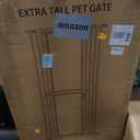 78.7" Extra Tall Cat Gate, Adjustable 27.5"-37.4" Wide Pet Proof Safety Gate, NO Drilling Pressure Mount Dog Gate, Transparent Full Door Pet Gate for Stairs/Studio/Kitchen, White