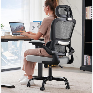 TRALT Office Chair Ergonomic Desk Chair with Lumbar Support Black Grey, 1
330 LBS Home Office Desk Chairs with Headrest, Reading Chair with Flip-up Armrests, Comfortable Computer Chairs Gaming Chair