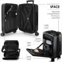 TravelArim 22 Inch Carry On Luggage, Carry On Suitcase with Wheels, Hardside Luggage Carry-On, Expandable Black Small Suitcase, Hard Shell Carry-on Luggage, Spinner Luggage with Cosmetic Bag