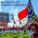 North Carolina Flag 3x5ft, NC State The Old North State, Heavy Duty Embroidered Stars Outdoor Indoor All Weather 210D Nylon Burgee With Strong Canvas Header/Brass Grommets