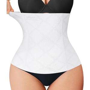 Nebility Womens' Waist Trainer Tummy Control Waist Cincher Slim Body Shaper(White, XS)