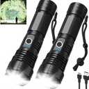Led Flashlights 90,000 Lumen High Lumens Rechargeable 1 Pack, Brightest Flash Light with 5 Modes & 18H Runtime, IPX7 Waterproof, Powerful Handheld Flashlights for Home Camping Hiking