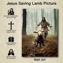 OTOSTAR 3 Pieces Wall Art Canvas Prints - Jesus and Lamb Redemption Picture Painting - God Religious Belief Wall Artwork for Church Bedroom Living Room Home Decor - 12 x 16 Inch