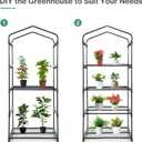 Aoodor 27x19x63 Inch 4 Tier Upgrade Greenhouse with Protective PE/PVC Base for Tidier and Cleaner Indoor Outdoor Gardening on the Deck, Patio or Backyard, Green