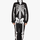 Just Love Skeleton Onesie Halloween Costumes for Women Adult - Comfortable Fleece Fabric with Cozy Hooded M