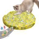 Cat Toys for Indoor Cats, Interactive Cat Toy for Adult Cats | Hide and Seek Play Mat for Bored Kittens, Automatic Rolling Ball with Real Bird Chirping, Motion Activated Rechargeable