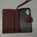 RANYOK Wallet Case Compatible with iPhone 17 Case, with 6 Card Holder RFID Blocking, PU Leather Zipper Flip Wallet Pocket, Kickstand, Wrist Strap | Protective Phone Cover for 17, Wine Red