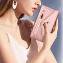 Wallet Case for Samsung Galaxy S9 Plus Leather Flip Zipper Purse Handbag with Credit Card Holder Shoulder Strap and Wrist Strap Lanyard Phone Cover for S9+ 9S 9+ S 9 9plus S9plus Women Pink