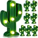 8 Pcs LED Cactus Light Cactus Centerpiece for Table Mexican Lamp Decor Table Party Decoration Mexican Theme Birthday Party Night Lamp for Home Garden Cinco De Mayo Decor(2.76 x 4.72 x 0.98 In)