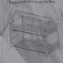 Bunk Bed Twin Over Twin, Wood Bunk Bed Frame with Ladder, Full-Length Bed Rail, Slats, House Shaped Bunk Bed Frame for Dormitory and Bedroom, Space Saving, No Box Spring Needed, Grey