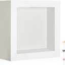 3x3 Small Square Shadow Box Picture Frame Display Case with Soft Linen Back, Small Mini Tiny White Deep Shadow Memory Box Frame 3x3 for Nsect Specimen Baby Wedding Pet Graduation Medal Souvenir (White + Thickened Panel + Foam Packaging)