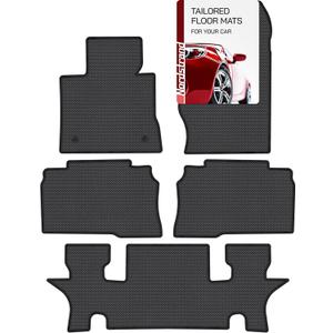 Floor Mats for 2019-2025 Ford Explorer - Tailored Fit for Ford Explorer 6 Seats - Front, 2nd & 3rd Row Set of 5 - Anti-Slip Backing - Heavy Duty TPE Mats - All Weather Car Liner