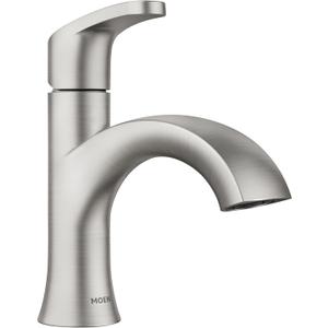 Moen Karis Spot Resist Brushed Nickel One-Handle Single Hole Bathroom Sink Faucet with Optional Deck Plate, 84346SRN