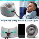 Travel Neck Pillow for Airplane: Neck Brace-Like Support 360 Chin Lock for Men in Middle Seat Sleep - Zero Head Slumping into Strangers - 8-Hour Upright Sleeping Without Neck Pain