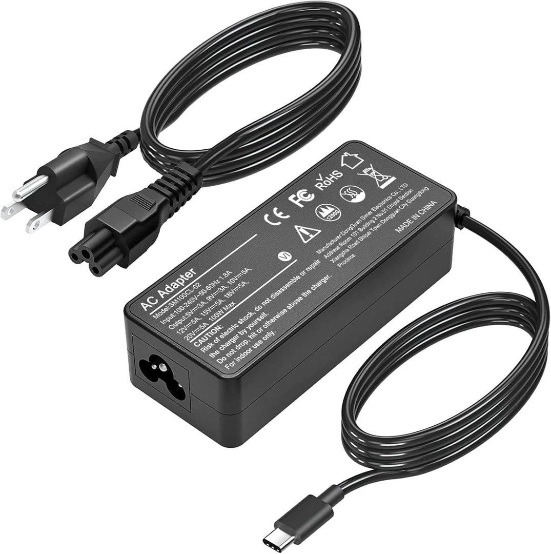 100W Universal USB-C Power Adapter Fast Charger, Compatible with Mac Book Pro/Air 16, 15, 14, 13 Inch,Mac Book Air 13 Inch 2021 2020 2019 2018,iPad Pro,HP, Dell, Lenovo,Asus