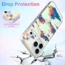 Cute Case for iPhone 17 Pro Max Case for Women Girls [ Compatible with Magsafe ] Aesthetic Cloud Pattern Design, Girly Glitter Sparkly Bling Protective Phone Cover, Iridescent Sun Set Sky