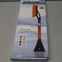 EcoNour 27" Aluminum Car Snow Scraper and Brush (Red) | Scratch-Free Weaved Bristle Head with Metal Body Ice Scraper for Car Windshield | Tough Ice Scraper with Ergonomic Foam Grip for Cars | 1 Pack