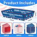 Geefuun 50Packs Fourth/4th of July Paper Food Trays Decorations 250th Anniversary Disposable Serving Plates Memorial Independent Labor Day Birthday Party Supplies Bulk, 6.3 x 4.2 x 1.3 inches