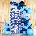 6ft Blue Mexican Fiesta Arch Cover Baby Shower Backdrop,2-Sided Round Top Chiara Backdrop Arch Covers for Mexican Wedding Birthday Bridal Shower Party Decoration