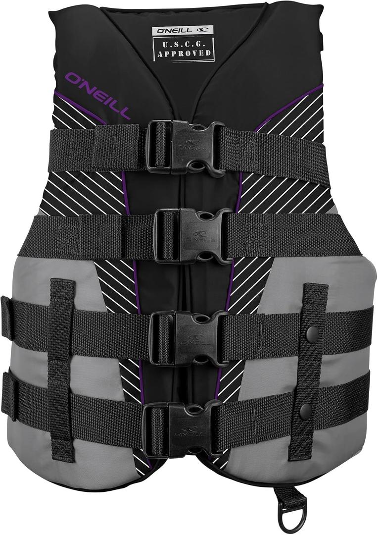 ONeill Womens SuperLite USCG Approved Life Vest Lightweight Womens Life Jacket for Boating, Wakeboarding, Waterskiing & Your Favorite Water Activities, Size: Large