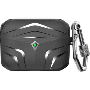 AhaStyle Rugged AirPods Pro Case Cover Hard-Shell TPU Protective Cover Shockproof Compatible with AirPods Pro Charging Case (Black)