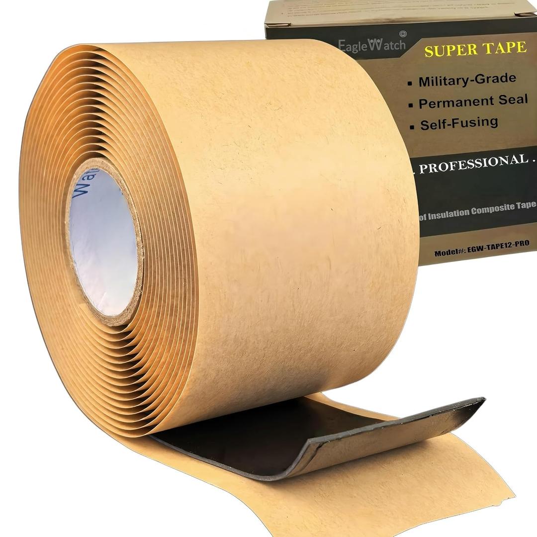 12FT Military-Grade Self-Fusing Tape | 65mil Thick Silicone-Butyl Composite | IP68 Permanent Waterproof Seal & 35KV Insulation | for Heavy-Duty Pipe, Electrical & Outdoor Repair