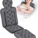 Bath Cushion, Full Body Bathtub Pillow with 160 Suction Cups, Bath Mat for Head and Neck Support, with Laundry Bag (Dark Gray, 51" x 16")