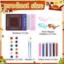 Suncalla 4 Sets DIY Easter Cowboy Hats Western Rodeo Hats with Feathers, Bandana, Heart Sunglasses Paint Glitter for Adult