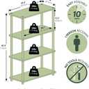 Furinno Turn-N-Tube 4-Tier Multipurpose Shelf Display Rack, Round Tubes, Americano/Black