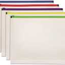 Pendaflex Poly Zip Envelope, Plastic Expanding File Pockets, Clear Zipper Pouches, Plastic Envelopes with Secure Closure, Letter Size, Assorted Color Zippers, 1 inch Expansion, 5 per Pack (85292)
