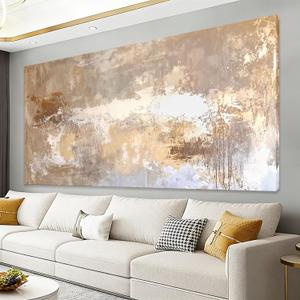 I@U Brown White Large Wall Art Decor Modern Abstract Wall Art Living Room Pictures Wall Decor For Bedroom Office Kitchen Dining Room Canvas Print Large Artwork For Walls 29x58 Inch